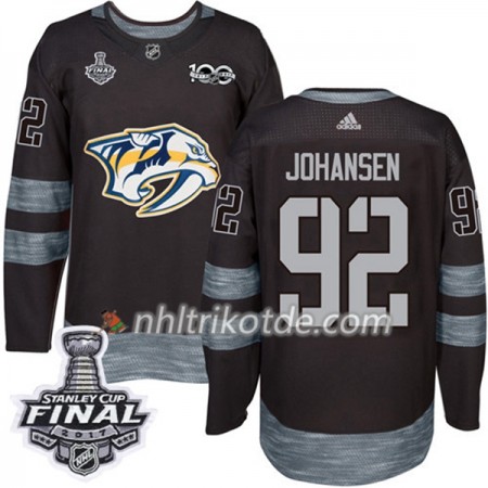 Nashville Predators Trikot Ryan Johansen 92 1917-2017 100th Anniversary Adidas Schwarz 2017 Stanley Cup Final Authentic - Herren